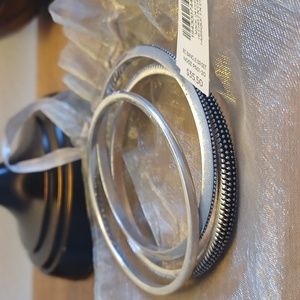 Chicos Silvertone Bangle Bracelets, NWT